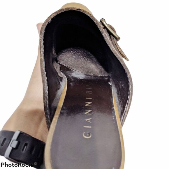 GIANNI BINI Honey Brown Buckle Accent Slip On Mule - Picture 9 of 13